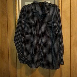 Black and white polka dot button down shirt